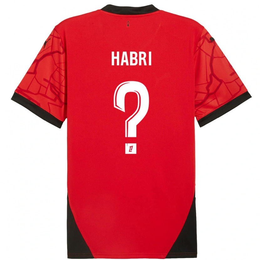 Danxen Barn Issa Habri #0 Röd Svart Hemmatröja Matchtröjor 2024/25 Tröjor T-Tröja