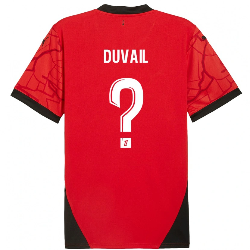 Danxen Barn Jules Duvail #0 Röd Svart Hemmatröja Matchtröjor 2024/25 Tröjor T-Tröja