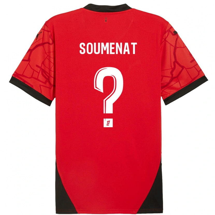 Danxen Barn Flavien Soumenat #0 Röd Svart Hemmatröja Matchtröjor 2024/25 Tröjor T-Tröja