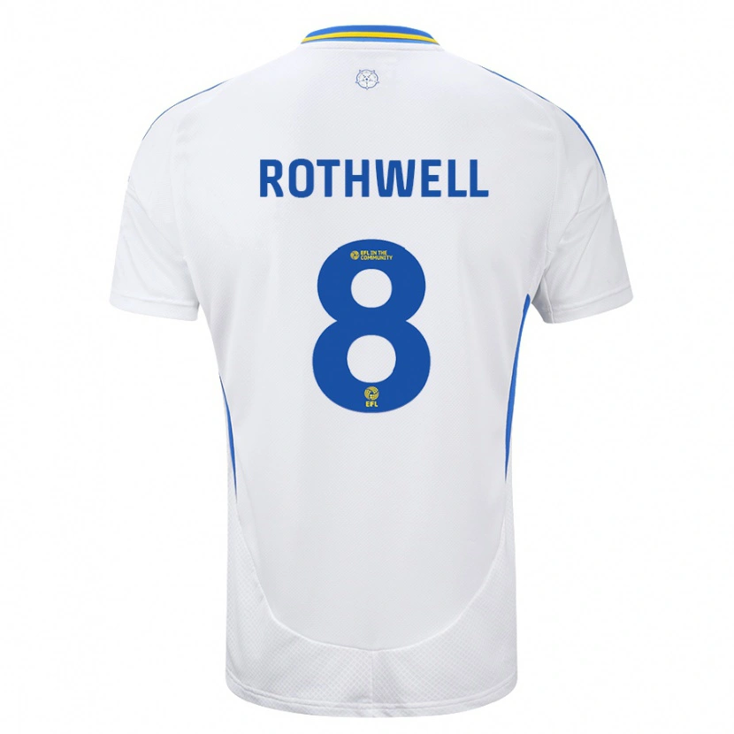 Danxen Barn Joe Rothwell #8 Vit Blå Hemmatröja Matchtröjor 2024/25 Tröjor T-Tröja