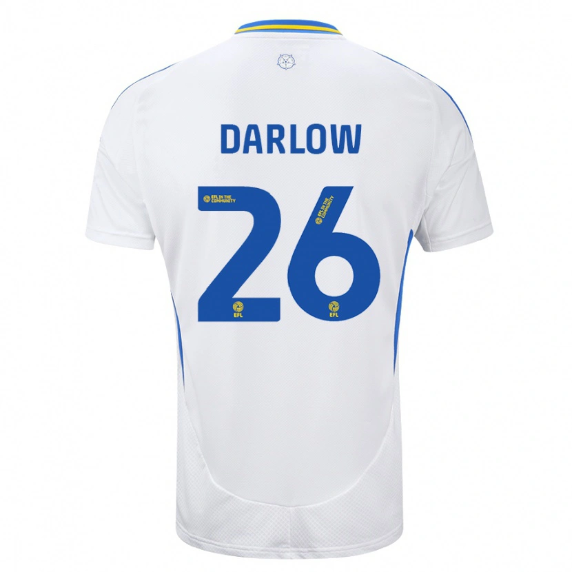 Danxen Barn Karl Darlow #26 Vit Blå Hemmatröja Matchtröjor 2024/25 Tröjor T-Tröja