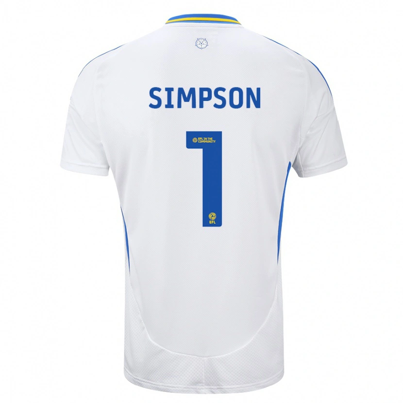 Danxen Barn Carrie Simpson #1 Vit Blå Hemmatröja Matchtröjor 2024/25 Tröjor T-Tröja