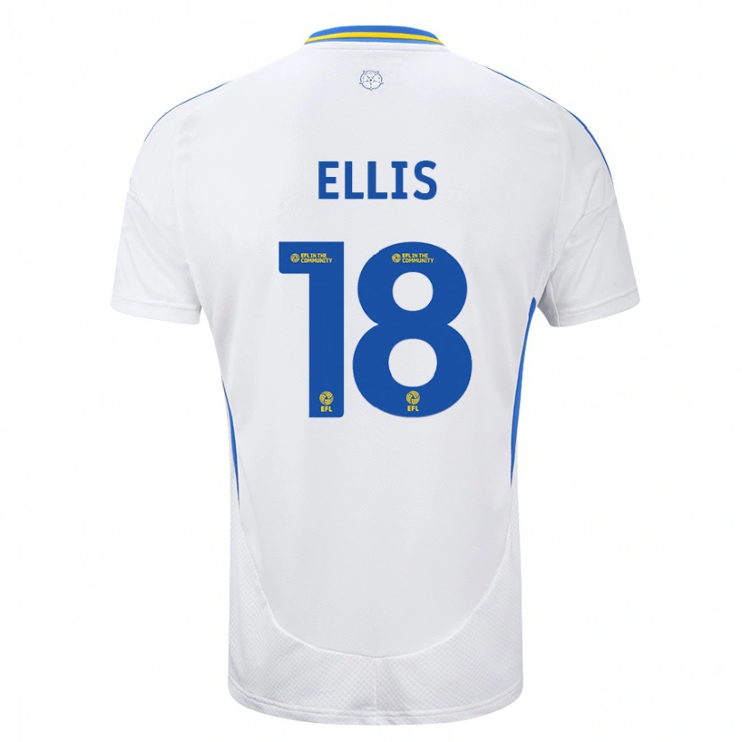 Danxen Barn Macy Ellis #18 Vit Blå Hemmatröja Matchtröjor 2024/25 Tröjor T-Tröja