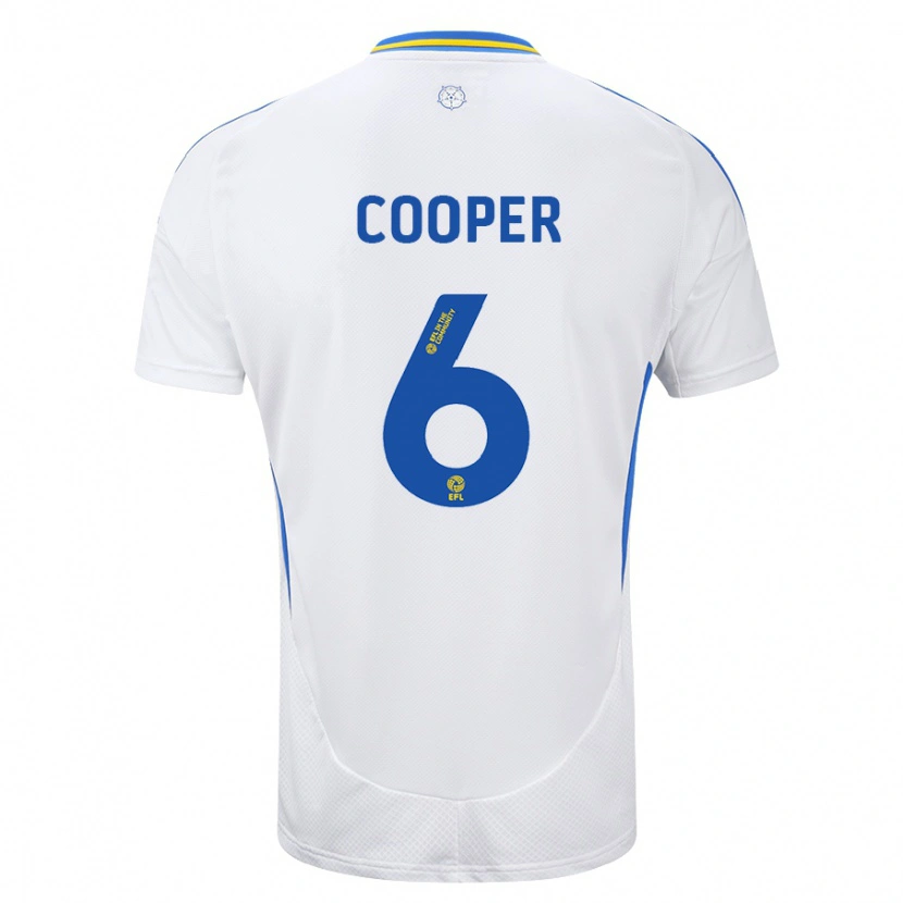 Danxen Barn Liam Cooper #6 Vit Blå Hemmatröja Matchtröjor 2024/25 Tröjor T-Tröja