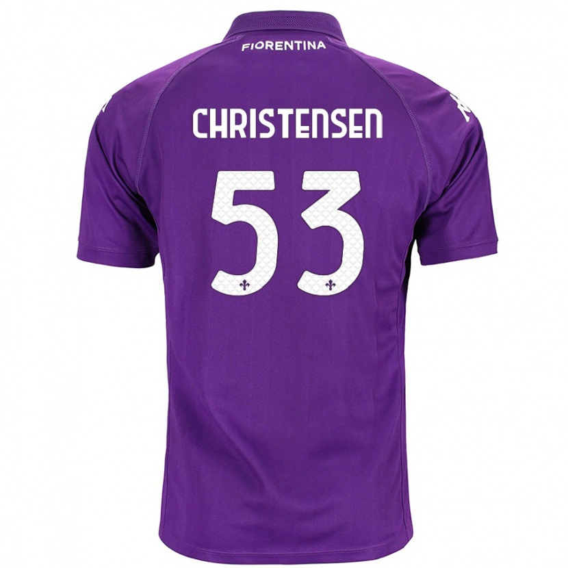 Danxen Barn Oliver Christensen #53 Purpur Hemmatröja Matchtröjor 2024/25 Tröjor T-Tröja