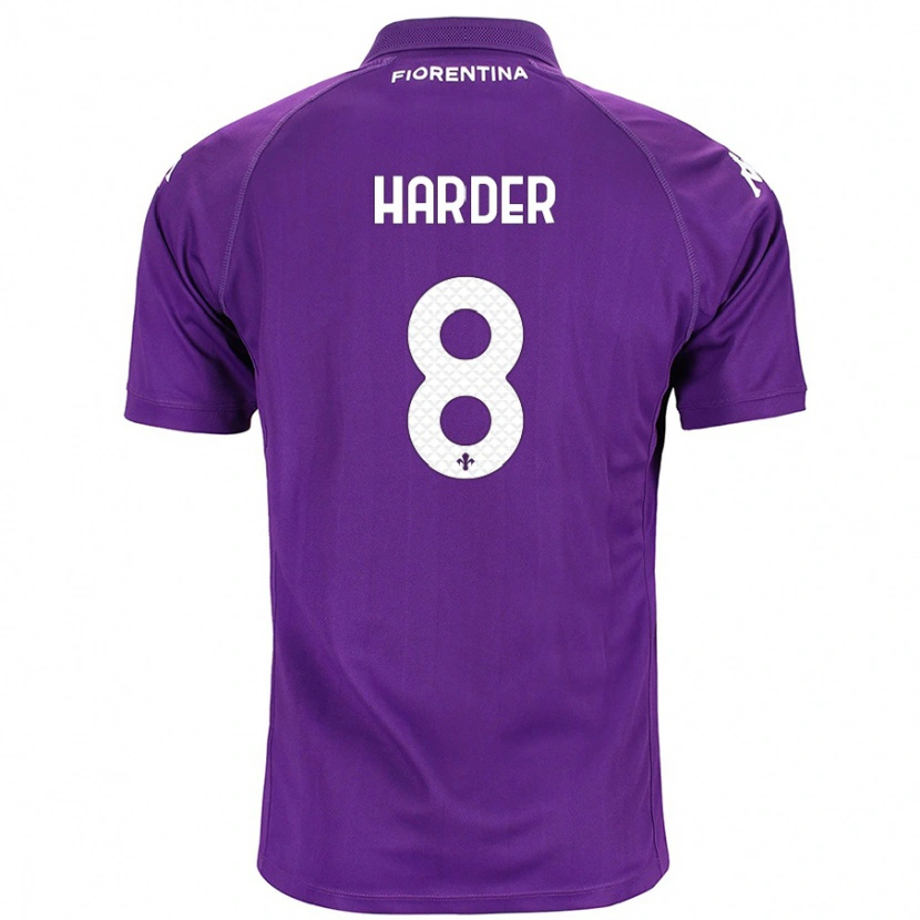 Danxen Barn Jonas Harder #8 Purpur Hemmatröja Matchtröjor 2024/25 Tröjor T-Tröja