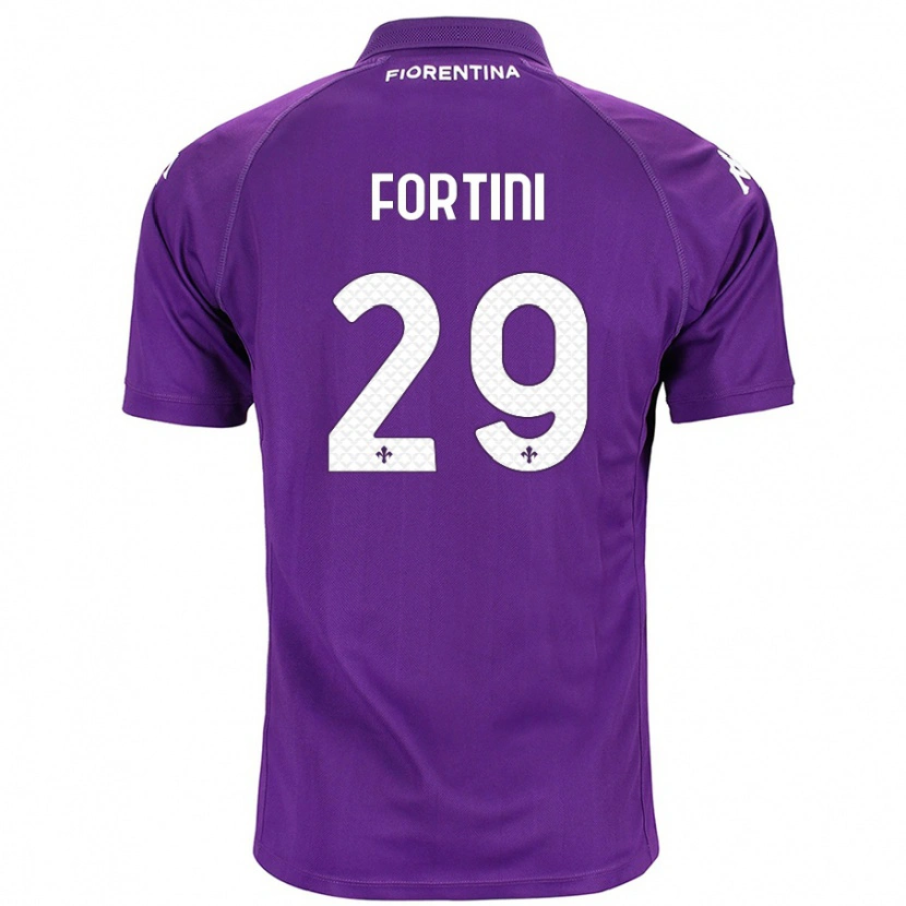 Danxen Barn Niccolò Fortini #29 Purpur Hemmatröja Matchtröjor 2024/25 Tröjor T-Tröja