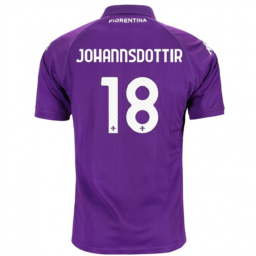 Danxen Barn Alexandra Jóhannsdóttir #18 Purpur Hemmatröja Matchtröjor 2024/25 Tröjor T-Tröja