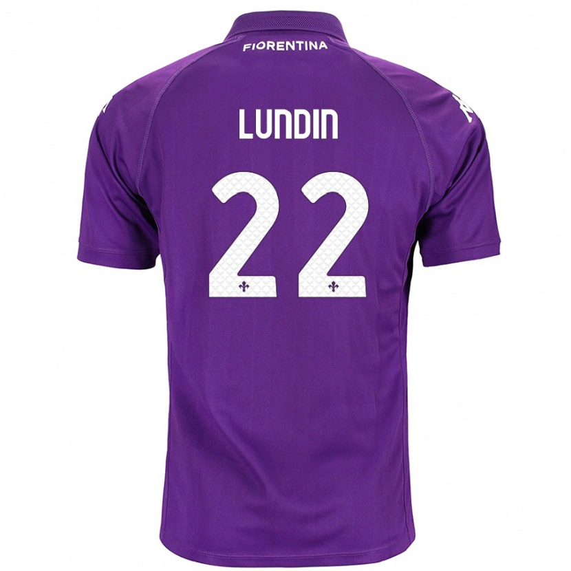 Danxen Barn Karin Lundin #22 Purpur Hemmatröja Matchtröjor 2024/25 Tröjor T-Tröja