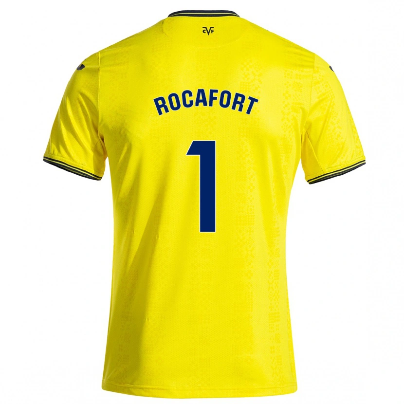 Danxen Barn Rodrigo Rocafort #1 Gul Svart Hemmatröja Matchtröjor 2024/25 Tröjor T-Tröja