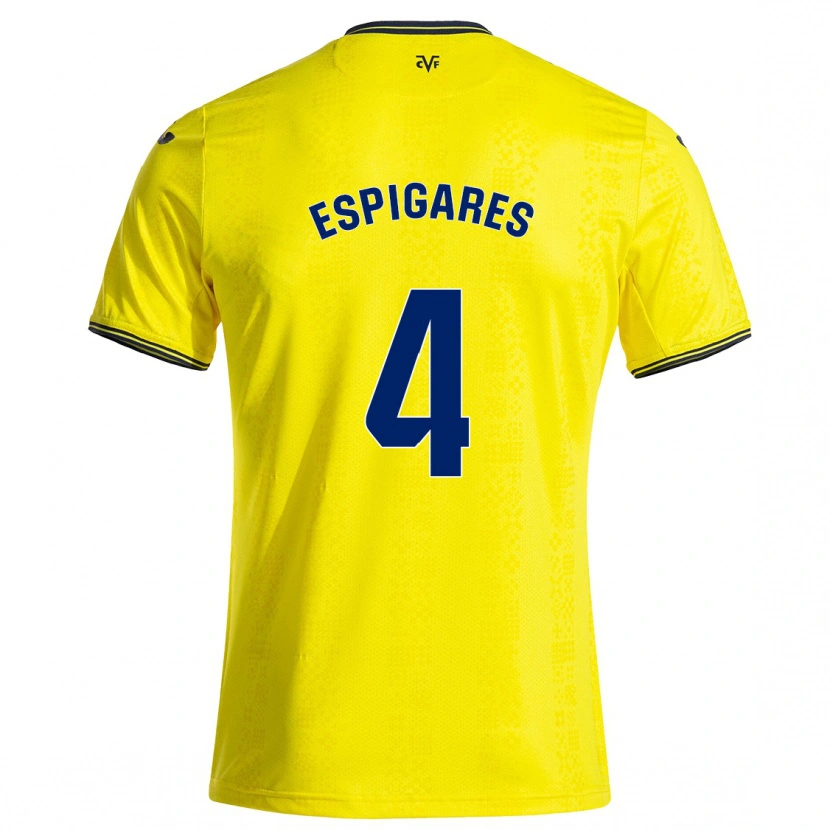 Danxen Barn Antonio Espigares #4 Gul Svart Hemmatröja Matchtröjor 2024/25 Tröjor T-Tröja