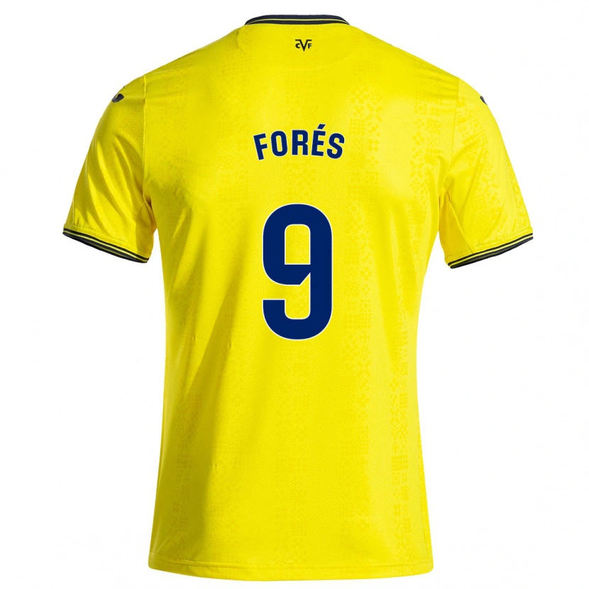 Danxen Barn Álex Forés #9 Gul Svart Hemmatröja Matchtröjor 2024/25 Tröjor T-Tröja