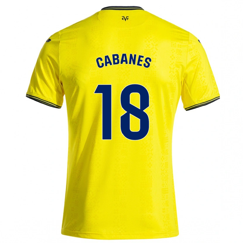 Danxen Barn Pau Cabanes #18 Gul Svart Hemmatröja Matchtröjor 2024/25 Tröjor T-Tröja