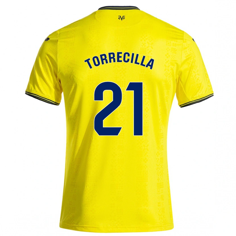 Danxen Barn Virginia Torrecilla #21 Gul Svart Hemmatröja Matchtröjor 2024/25 Tröjor T-Tröja