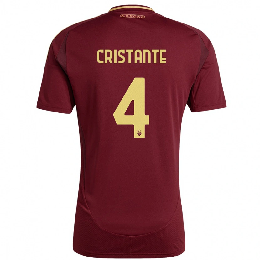 Danxen Barn Bryan Cristante #4 Rött Brunt Guld Hemmatröja Matchtröjor 2024/25 Tröjor T-Tröja