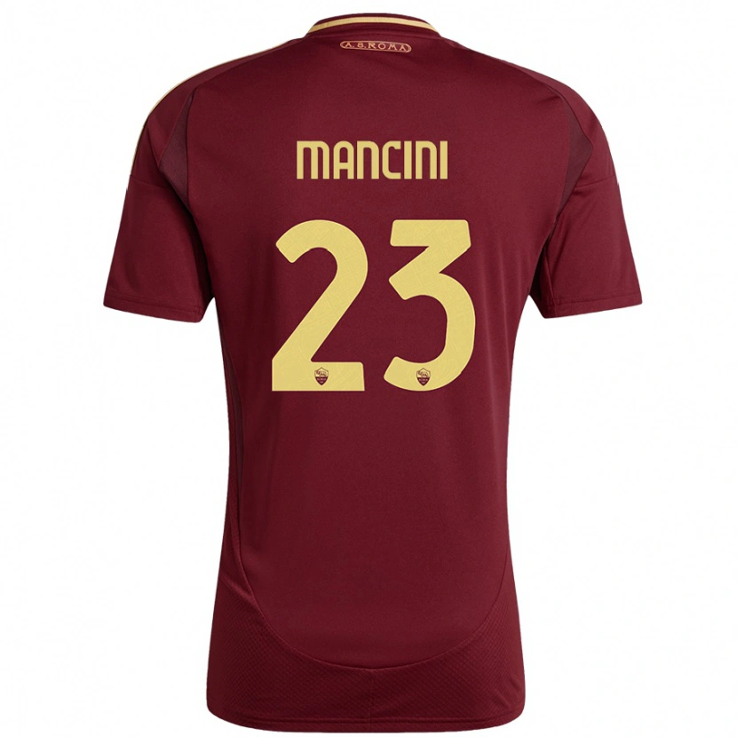 Danxen Barn Gianluca Mancini #23 Rött Brunt Guld Hemmatröja Matchtröjor 2024/25 Tröjor T-Tröja