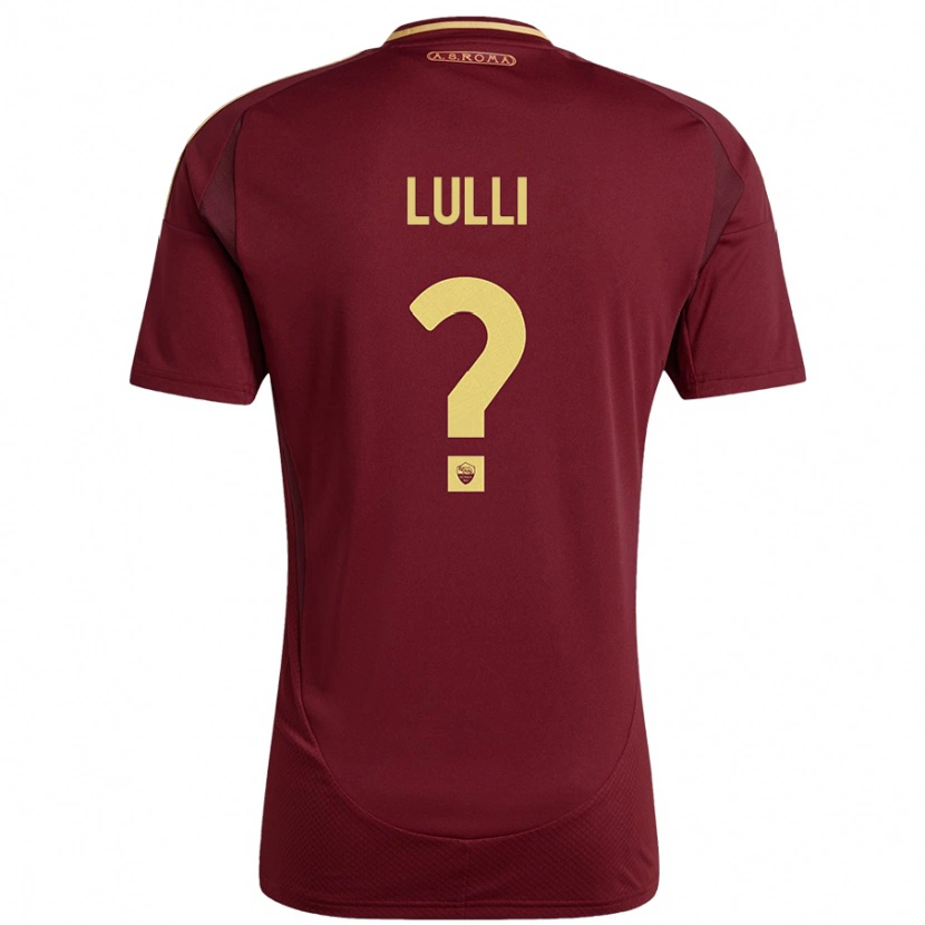 Danxen Barn Emanuele Lulli #0 Rött Brunt Guld Hemmatröja Matchtröjor 2024/25 Tröjor T-Tröja
