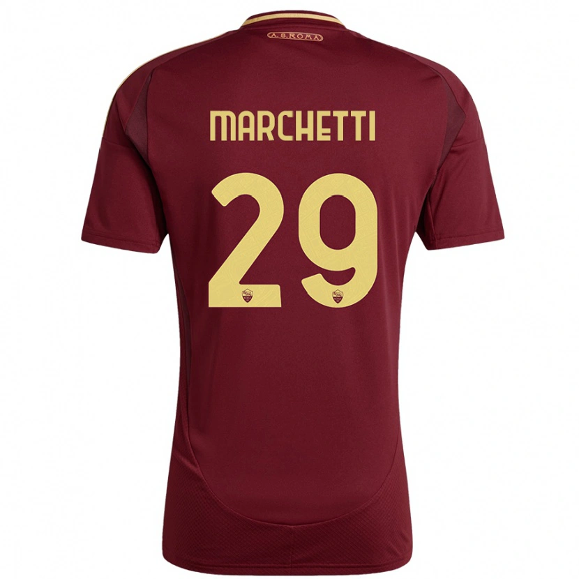 Danxen Barn Tommaso Marchetti #29 Rött Brunt Guld Hemmatröja Matchtröjor 2024/25 Tröjor T-Tröja