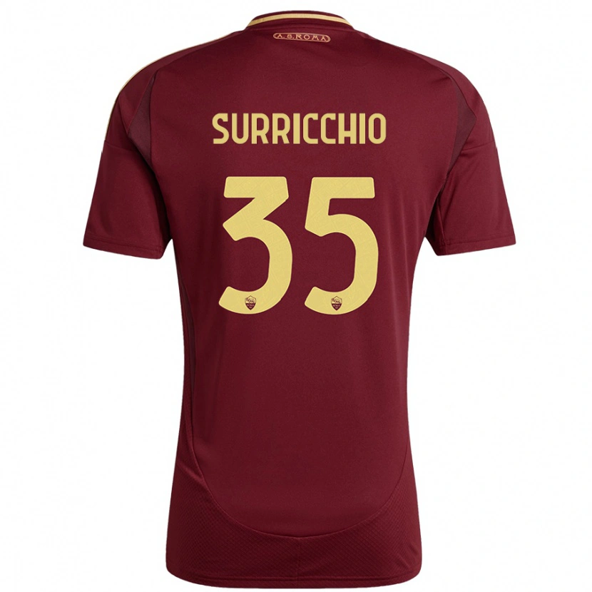 Danxen Barn Jacopo Surricchio #35 Rött Brunt Guld Hemmatröja Matchtröjor 2024/25 Tröjor T-Tröja