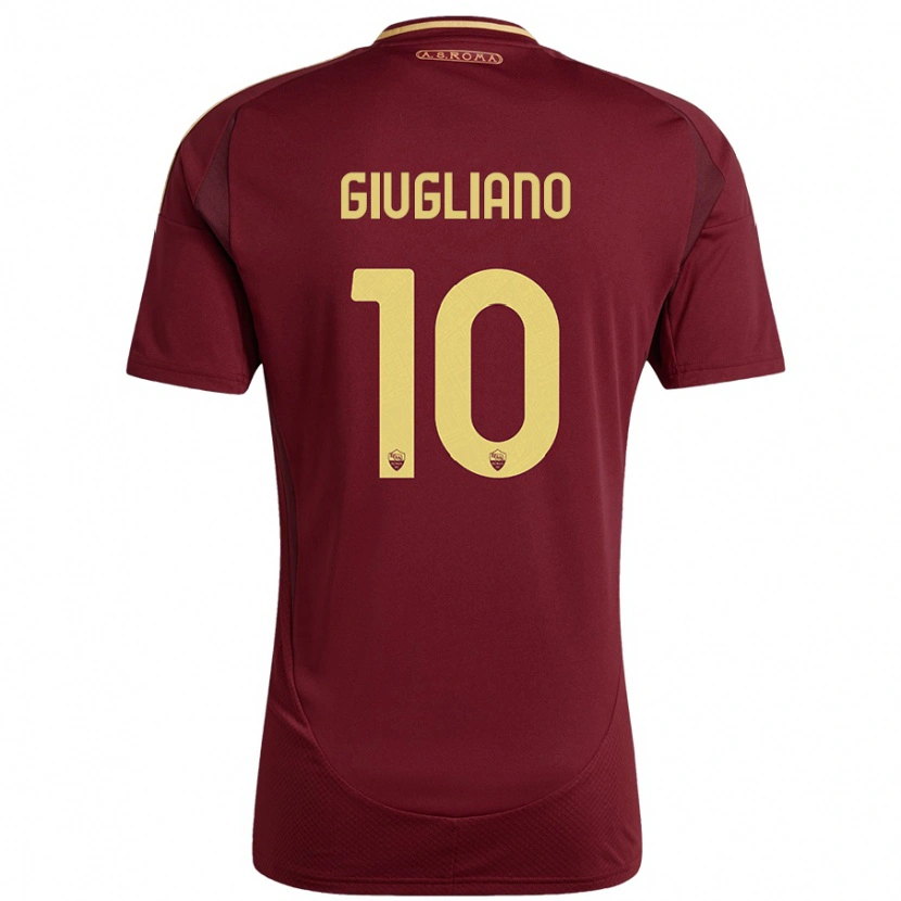 Danxen Barn Manuela Giugliano #10 Rött Brunt Guld Hemmatröja Matchtröjor 2024/25 Tröjor T-Tröja