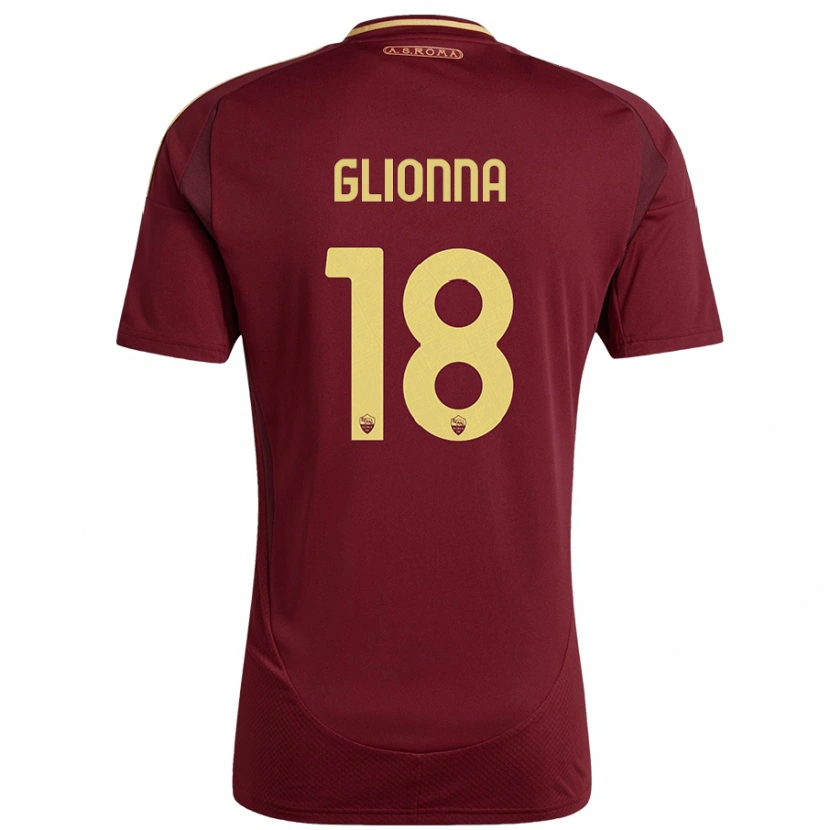 Danxen Barn Benedetta Glionna #18 Rött Brunt Guld Hemmatröja Matchtröjor 2024/25 Tröjor T-Tröja