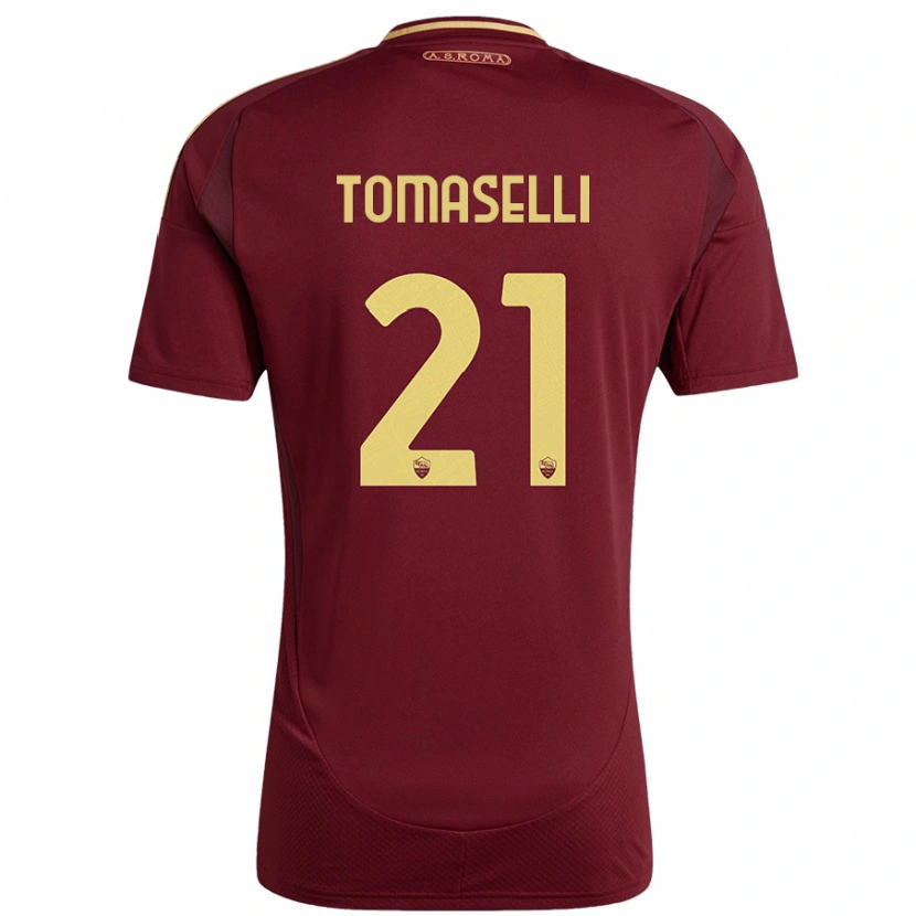 Danxen Barn Martina Tomaselli #21 Rött Brunt Guld Hemmatröja Matchtröjor 2024/25 Tröjor T-Tröja
