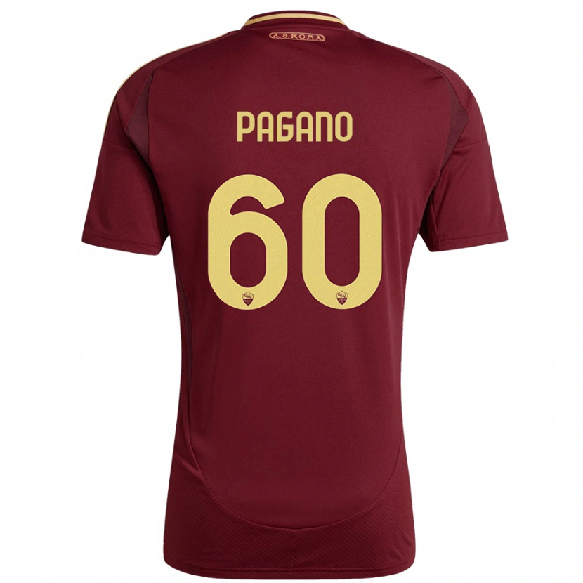 Danxen Barn Riccardo Pagano #60 Rött Brunt Guld Hemmatröja Matchtröjor 2024/25 Tröjor T-Tröja