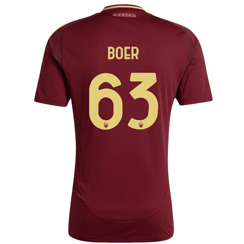 Danxen Barn Pietro Boer #63 Rött Brunt Guld Hemmatröja Matchtröjor 2024/25 Tröjor T-Tröja