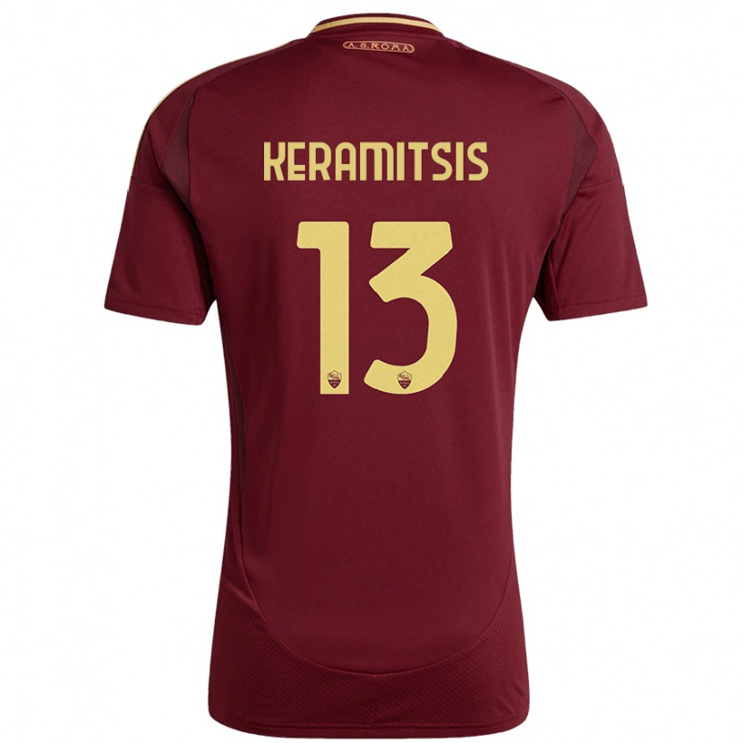 Danxen Barn Dimitrios Keramitsis #13 Rött Brunt Guld Hemmatröja Matchtröjor 2024/25 Tröjor T-Tröja