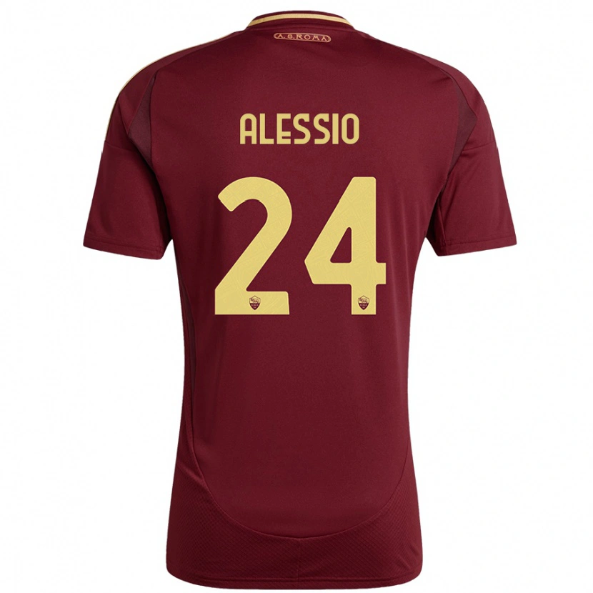 Danxen Barn Filippo Alessio #24 Rött Brunt Guld Hemmatröja Matchtröjor 2024/25 Tröjor T-Tröja