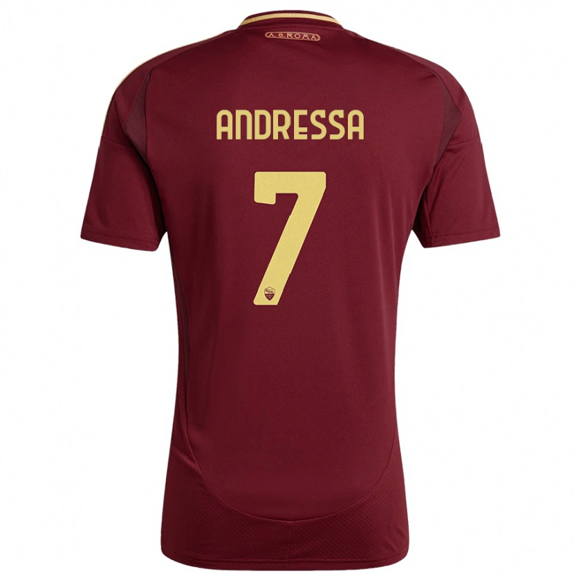 Danxen Barn Andressa #7 Rött Brunt Guld Hemmatröja Matchtröjor 2024/25 Tröjor T-Tröja