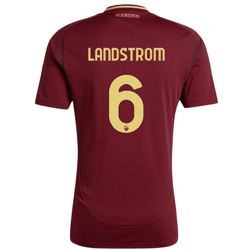 Danxen Barn Elin Landstrom #6 Rött Brunt Guld Hemmatröja Matchtröjor 2024/25 Tröjor T-Tröja