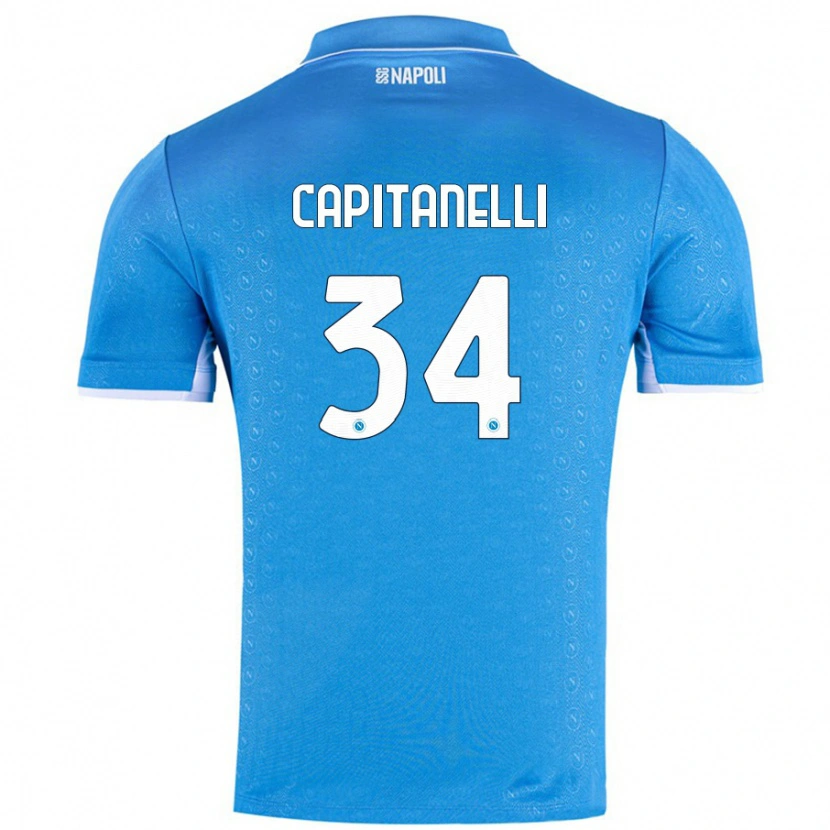 Danxen Barn Ilaria Capitanelli #34 Himmelsblå Hemmatröja Matchtröjor 2024/25 Tröjor T-Tröja