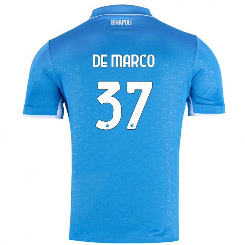 Danxen Barn Francesco De Marco #37 Himmelsblå Hemmatröja Matchtröjor 2024/25 Tröjor T-Tröja