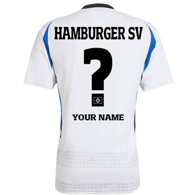 Danxen Barn Ditt Namn #0 Vit Blå Hemmatröja Matchtröjor 2024/25 Tröjor T-Tröja