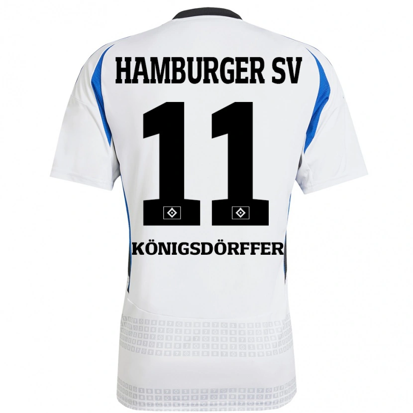 Danxen Barn Ransford Königsdörffer #11 Vit Blå Hemmatröja Matchtröjor 2024/25 Tröjor T-Tröja