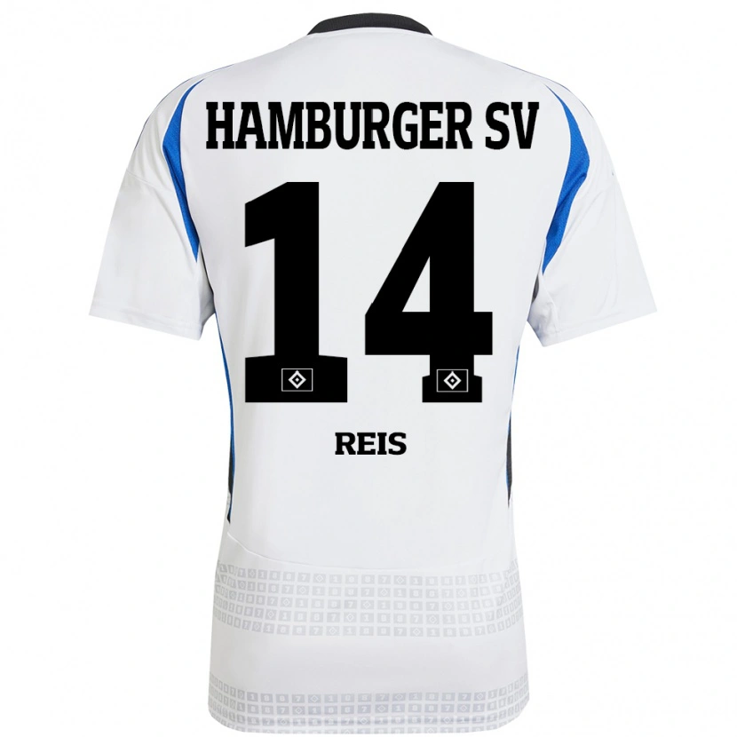 Danxen Barn Ludovit Reis #14 Vit Blå Hemmatröja Matchtröjor 2024/25 Tröjor T-Tröja