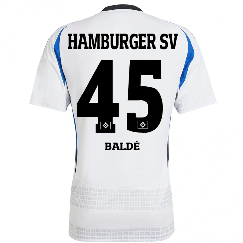 Danxen Barn Fabio Baldé #45 Vit Blå Hemmatröja Matchtröjor 2024/25 Tröjor T-Tröja