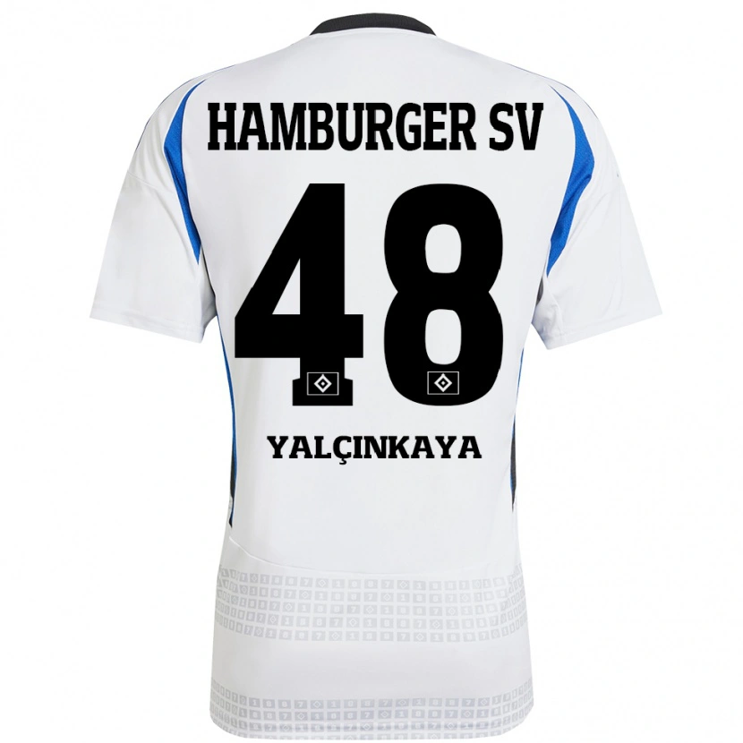 Danxen Barn Bilal Yalcinkaya #48 Vit Blå Hemmatröja Matchtröjor 2024/25 Tröjor T-Tröja