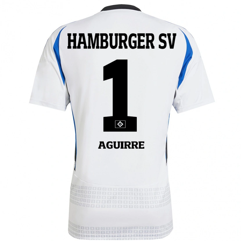 Danxen Barn José Aguirre #1 Vit Blå Hemmatröja Matchtröjor 2024/25 Tröjor T-Tröja