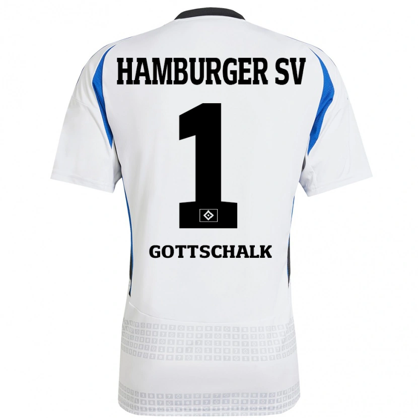 Danxen Barn Juri Gottschalk #1 Vit Blå Hemmatröja Matchtröjor 2024/25 Tröjor T-Tröja