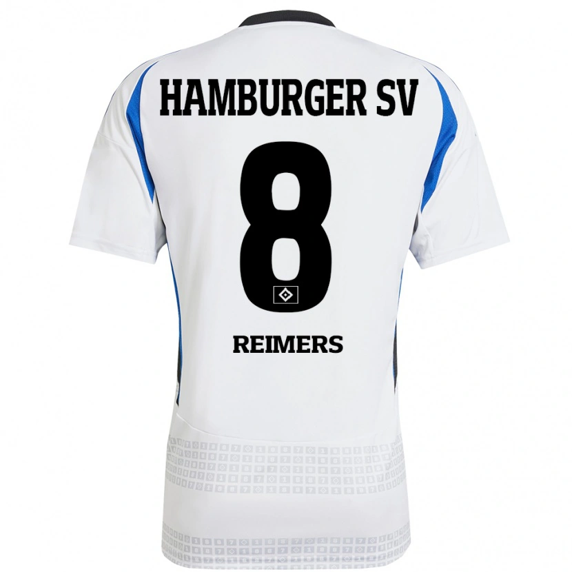 Danxen Barn Moritz Reimers #8 Vit Blå Hemmatröja Matchtröjor 2024/25 Tröjor T-Tröja