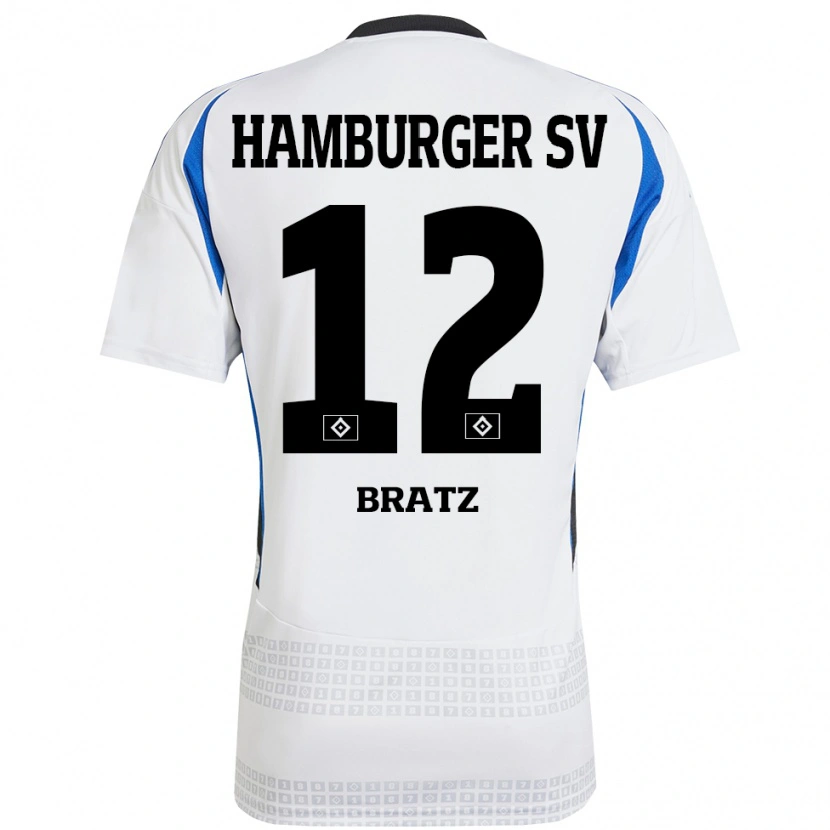Danxen Barn Julian Brätz #12 Vit Blå Hemmatröja Matchtröjor 2024/25 Tröjor T-Tröja
