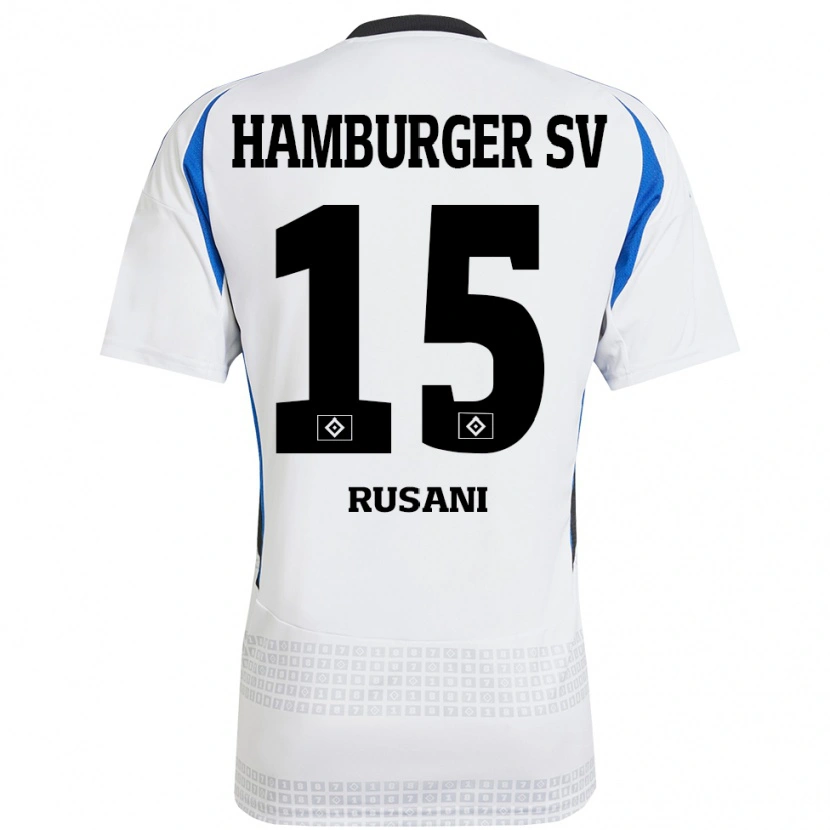 Danxen Barn Yasin Rusani #15 Vit Blå Hemmatröja Matchtröjor 2024/25 Tröjor T-Tröja