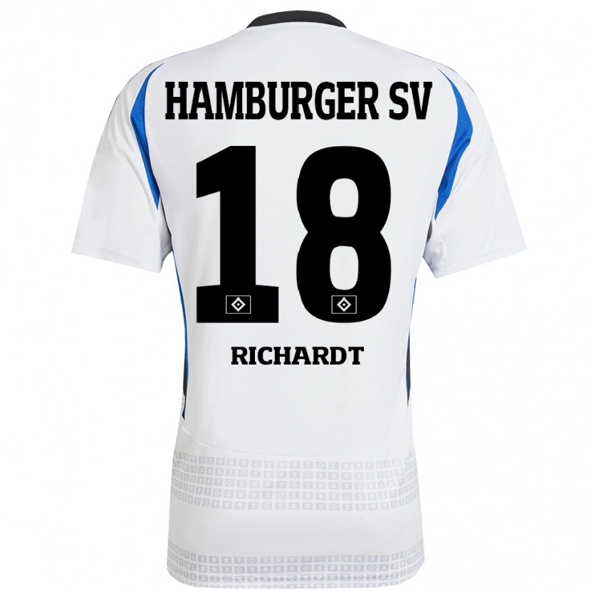 Danxen Barn Dayo Richardt #18 Vit Blå Hemmatröja Matchtröjor 2024/25 Tröjor T-Tröja
