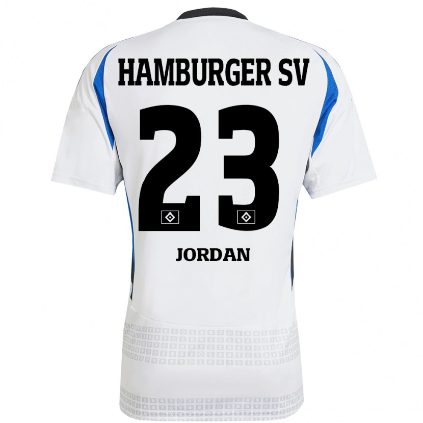 Danxen Barn Dominik Jordan #23 Vit Blå Hemmatröja Matchtröjor 2024/25 Tröjor T-Tröja
