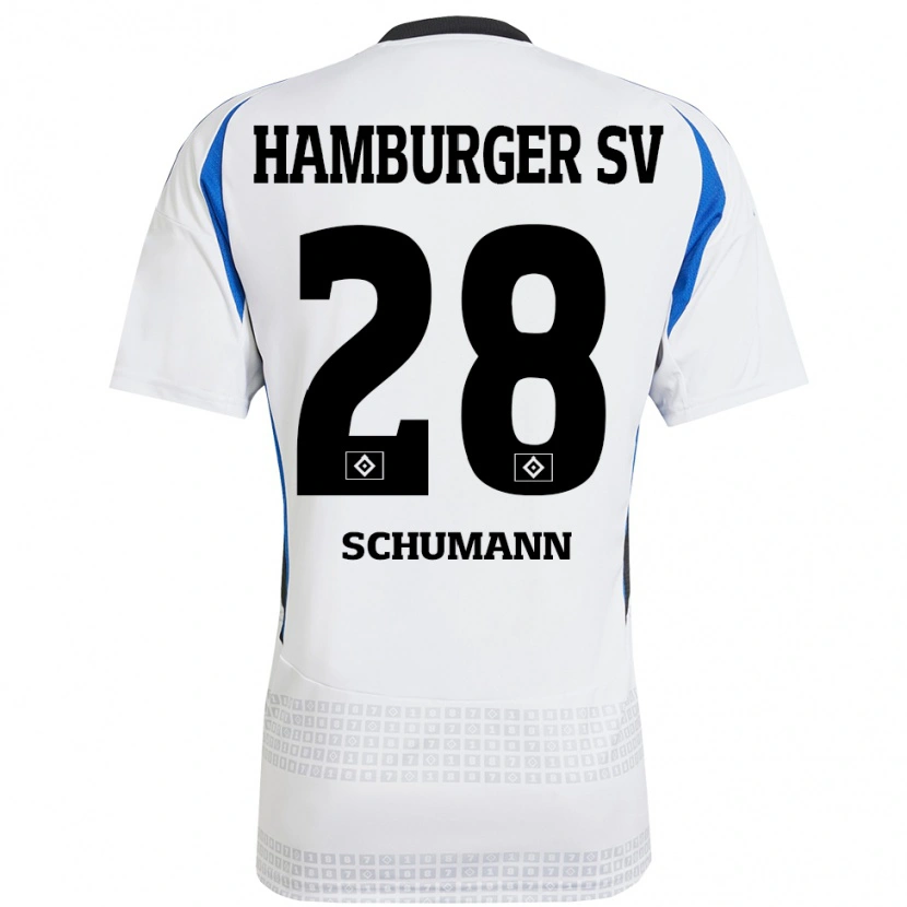 Danxen Barn Henri Schümann #28 Vit Blå Hemmatröja Matchtröjor 2024/25 Tröjor T-Tröja