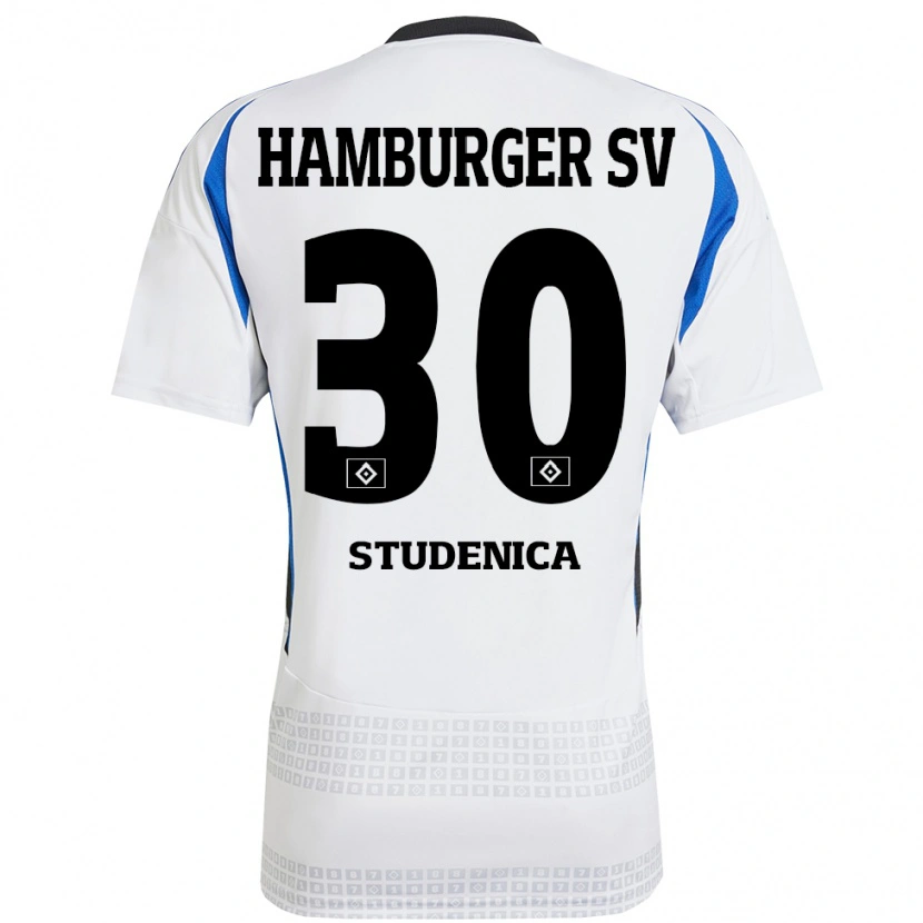 Danxen Barn Aron Studenica #30 Vit Blå Hemmatröja Matchtröjor 2024/25 Tröjor T-Tröja