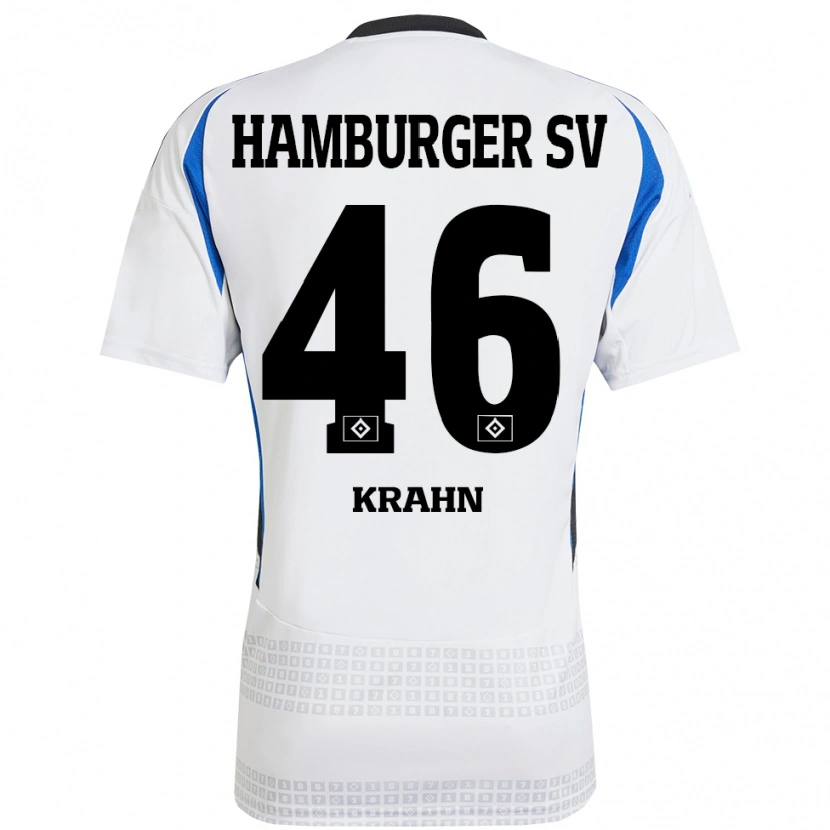 Danxen Barn Elijah Krahn #46 Vit Blå Hemmatröja Matchtröjor 2024/25 Tröjor T-Tröja
