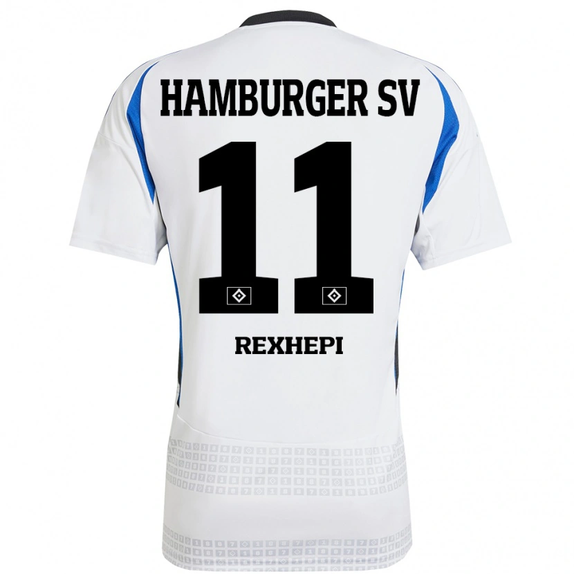 Danxen Barn Arlind Rexhepi #11 Vit Blå Hemmatröja Matchtröjor 2024/25 Tröjor T-Tröja